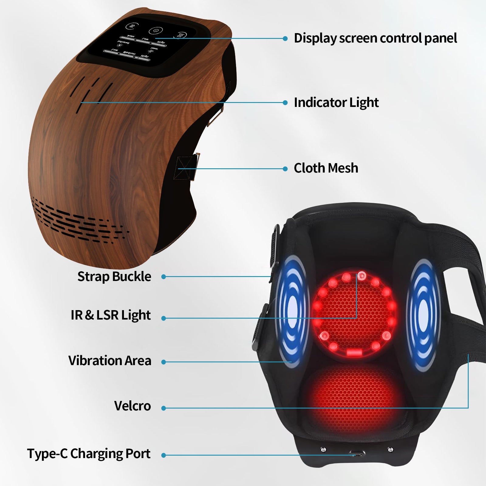 Smart Heated Knee Massager with Infrared Therapy